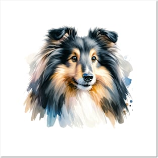 Shetland Sheepdog Watercolor Painting - Beautiful Dog Posters and Art